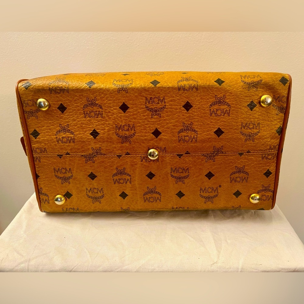 MCM Germany Cognac Visetos Boston Bag - Picture 5 of 13